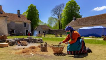 Un site archéologique celtique avec des menhirs ou des ruines d'anciennes structures.