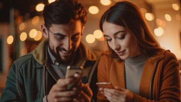 homme et femme qui échange par texto