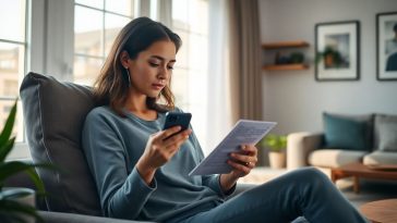 Femme qui lis un article sur telephone