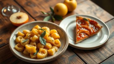 Gnocchis dorés au beurre de sauge et tarte aux pommes caramélisées : un duo gourmand à tomber