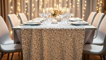 Chemin de table scintillant : l'accessoire indispensable pour un réveillon du Nouvel An 2025 étincelant
