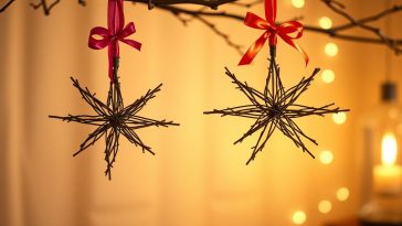Étoiles de Noël DIY : Créez une ambiance magique avec des branches et des rubans