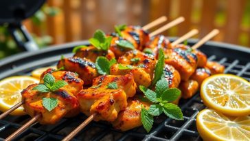 Brochettes de poulet marinées menthe-citron : la recette qui va ensoleiller votre barbecue