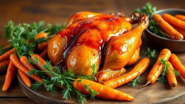 Recette du poulet rôti au miel et carottes nouvelles : un festin simple et délicieux