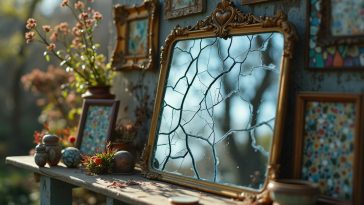 Miroir cassé ou abîmé : 15 idées créatives pour lui donner une seconde vie