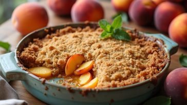 Pêches juteuses, pâte croustillante : la recette de crumble qui sent bon les vacances