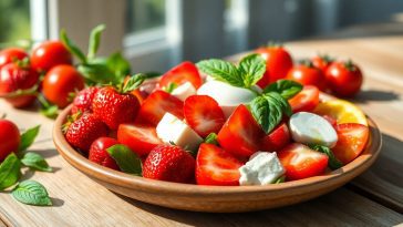 Salade de fraises, tomates et scamorza : la recette estivale qui révolutionne vos repas légers
