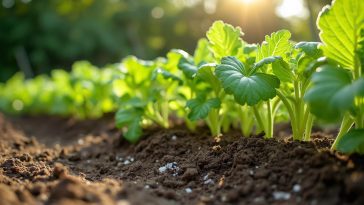 cendres de bois au pied des plantes au potager