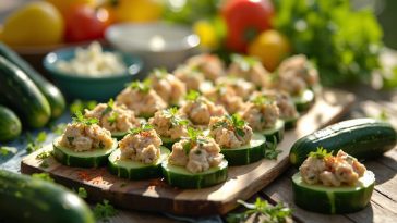 Concombre farci au thon et fromage frais : la recette estivale qui va révolutionner vos apéritifs
