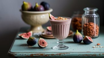 Figue et amande dans un smoothie crémeux : le secret pour un petit-déjeuner irrésistible