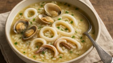 Ce bouillon de riz aux calamars et palourdes va rendre vos dîners plus chics et raffinés