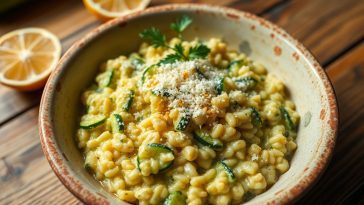 Vous n’avez jamais goûté un risotto pareil : l’association citron, courgette, parmesan va vous surprendre !