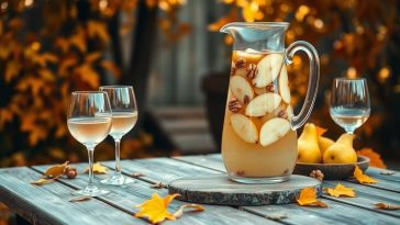 Sangria blanche poire et noix : la boisson automnale que vos invités n’oublieront jamais