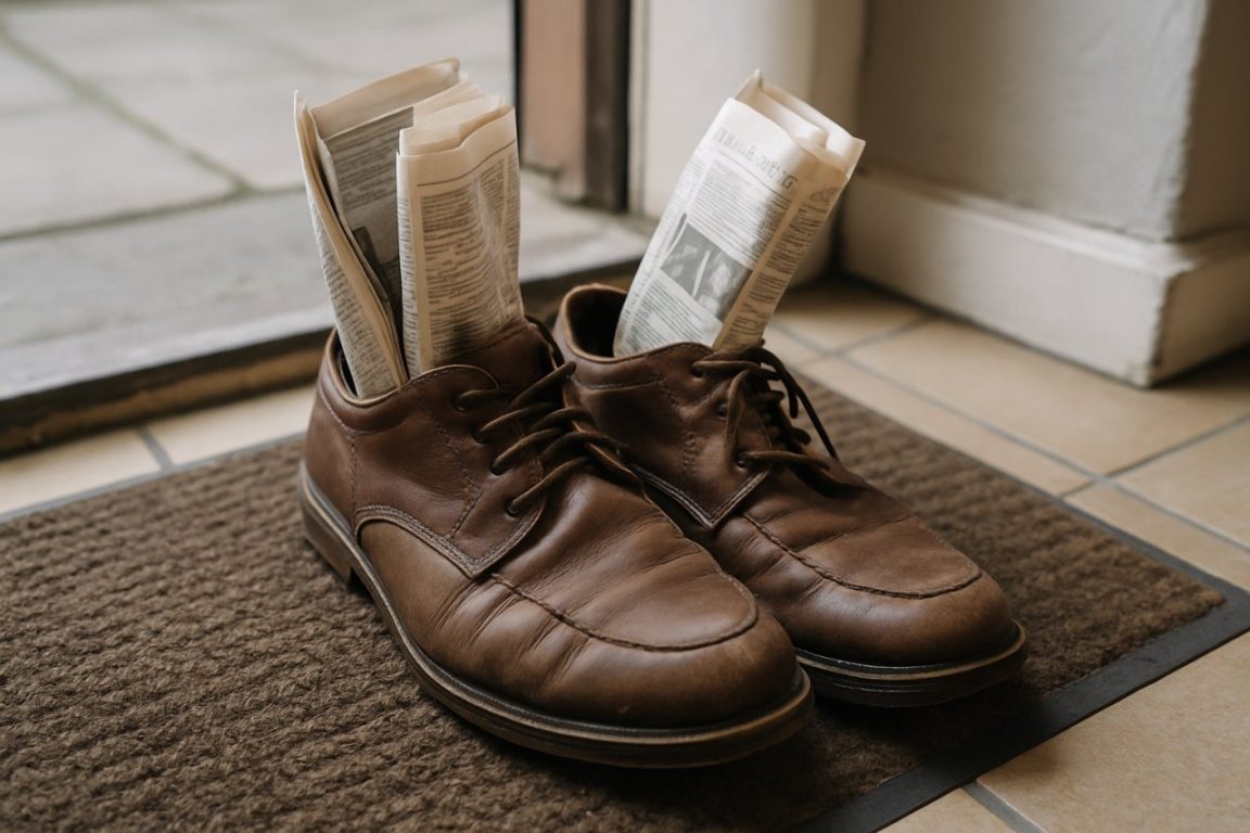 Le papier journal : l'astuce de grand-mère qui révolutionne le séchage des chaussures humides