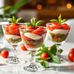 Fini les verrines classiques à l'apéro : ce tiramisu salé tomate-mozza-pesto se prépare en 5 minutes chrono