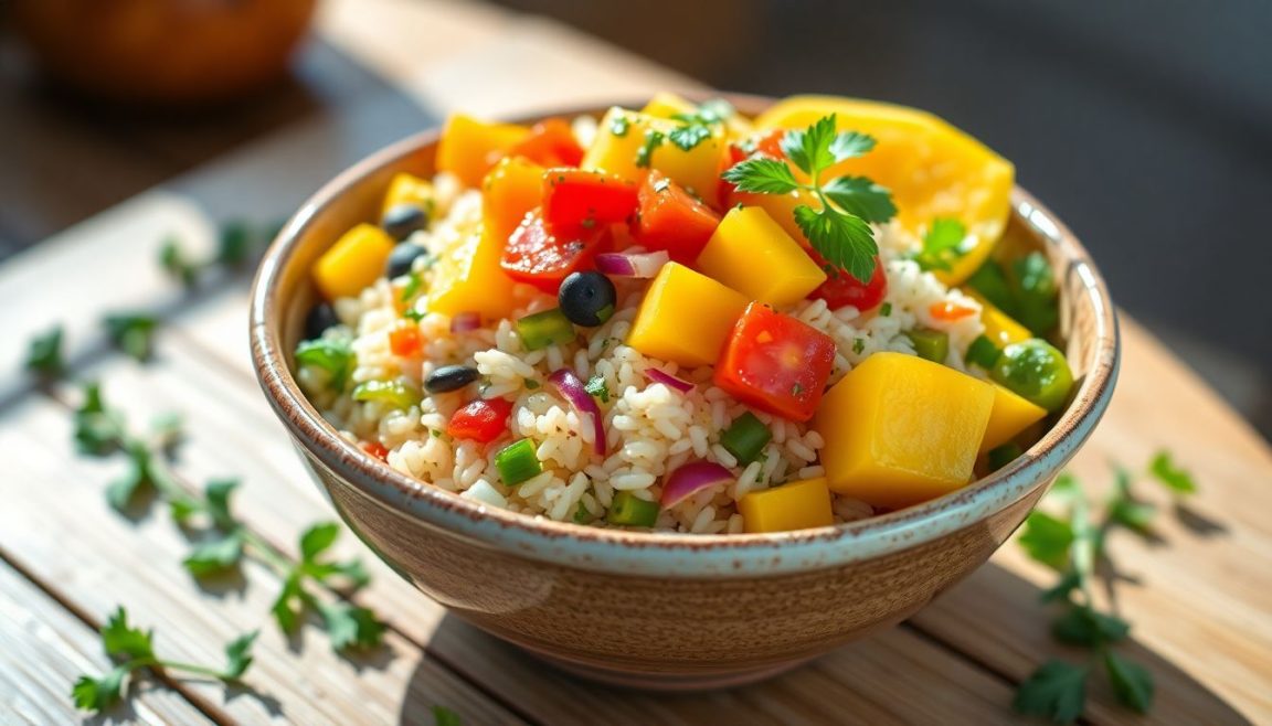 Je glisse toujours ce fruit dans ma salade de riz : le résultat surprend à chaque fois