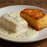 Ce duo merlu crémeux et mille-feuille de pommes de terre fait toujours son petit effet à table