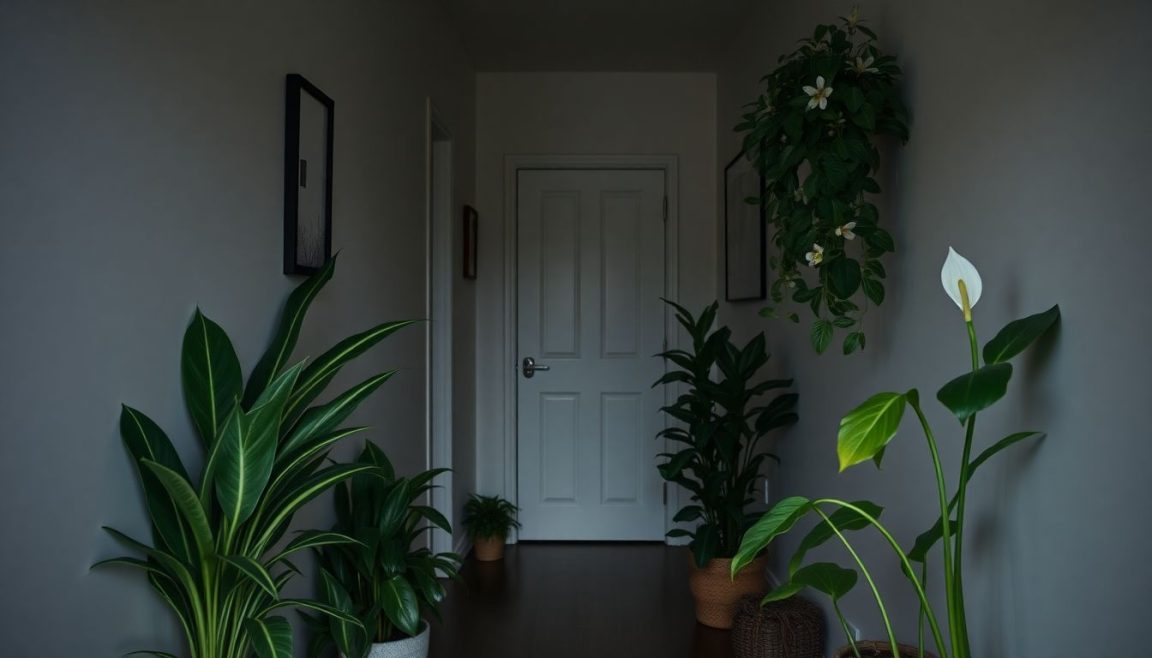 Plantes pour couloirs sombres : 5 espèces robustes qui survivent sans lumière naturelle