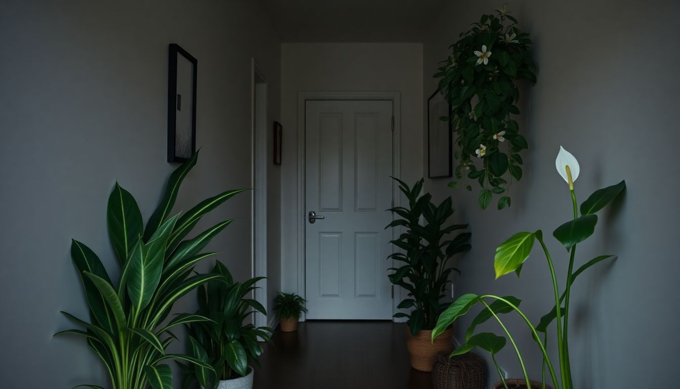 Plantes pour couloirs sombres : 5 espèces robustes qui survivent sans lumière naturelle