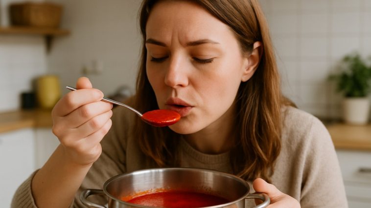 Cette astuce méconnue réduit l’acidité de la sauce tomate sans sucre et sans masquer son goût