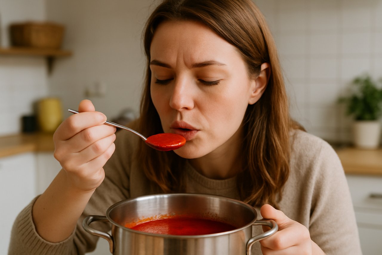 Cette astuce méconnue réduit l’acidité de la sauce tomate sans sucre et sans masquer son goût
