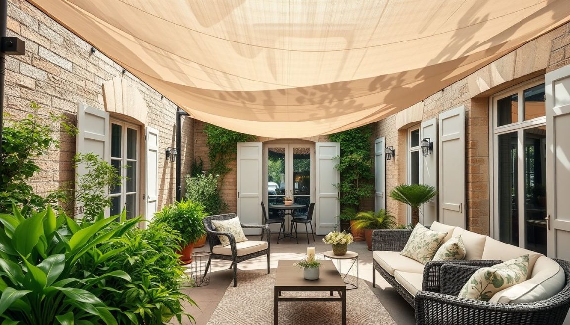 Ni parasol ni pergola : le voile d'ombrage, cette solution aérienne qui transforme votre terrasse en vrai coin d'ombre