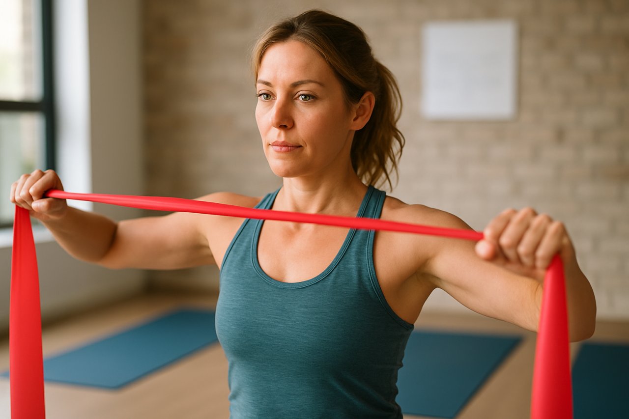 Tonifier ses bras avec un élastique : les meilleurs exercices de Pilates pour combattre l'effet chauve-souris